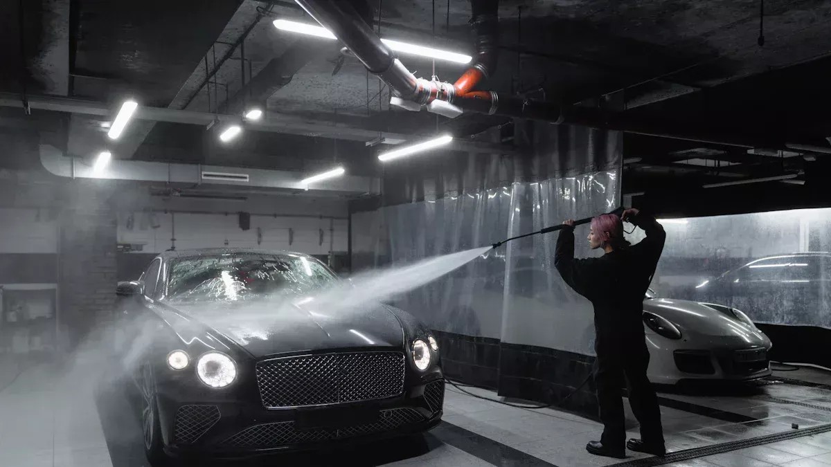 전기 압력 와셔를 실행하는 크기 생성기